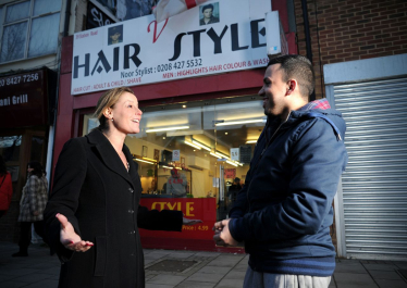 Hannah David meets young people in Rayners Lane